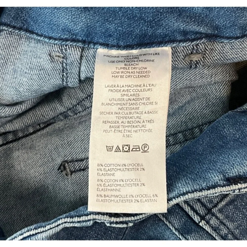 Anthropologie Maeve The Colette Wide Leg Jeans Womens 24 Blue High Rise Cropped - Picture 6 of 11